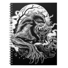 Caderno Espiral Monochrome Werewolf Moon