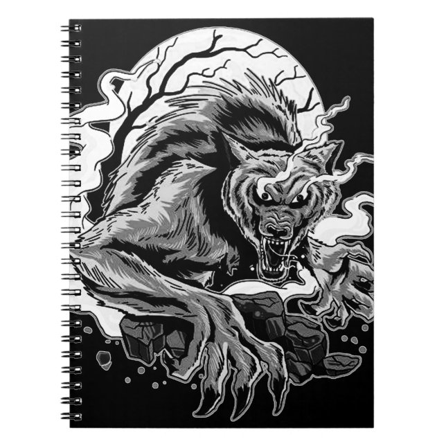 Caderno Espiral Monochrome Werewolf Moon (Frente)