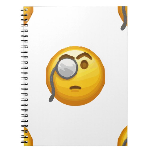 Caderno Espiral monóculo emoji (Frente)