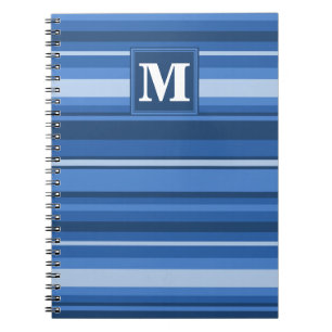 Caderno Espiral Monogram blue stripes