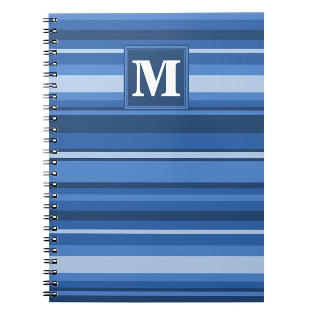 Caderno Espiral Monogram blue stripes (Frente)