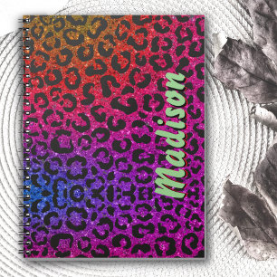 Caderno Espiral Monograma 3D de impressão brilhante colorido elega