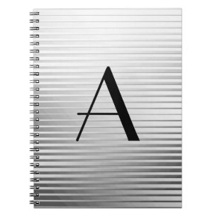 Caderno Espiral Monograma Arte Deco Silver Stin