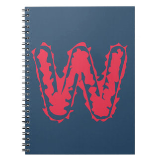 Caderno Espiral Monograma assustador colando vermelho em azul
