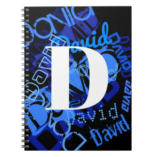 Caderno Espiral Monograma Azul Creativo