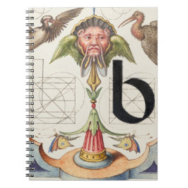 Caderno Espiral Monograma B, Letra B, Alfabeto B, Monograma A+B