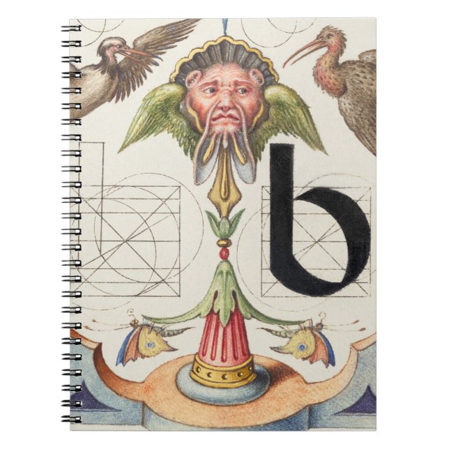 Caderno Espiral Monograma B, Letra B, Alfabeto B, Monograma A+B (Frente)