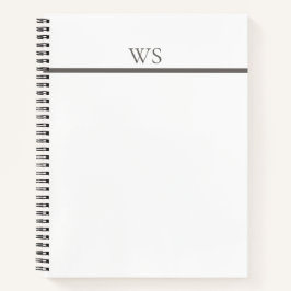 Caderno Espiral Monograma Barra Cinza Carvão Perso