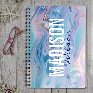 Caderno Espiral Monograma branco, cor-de-rosa-girassol