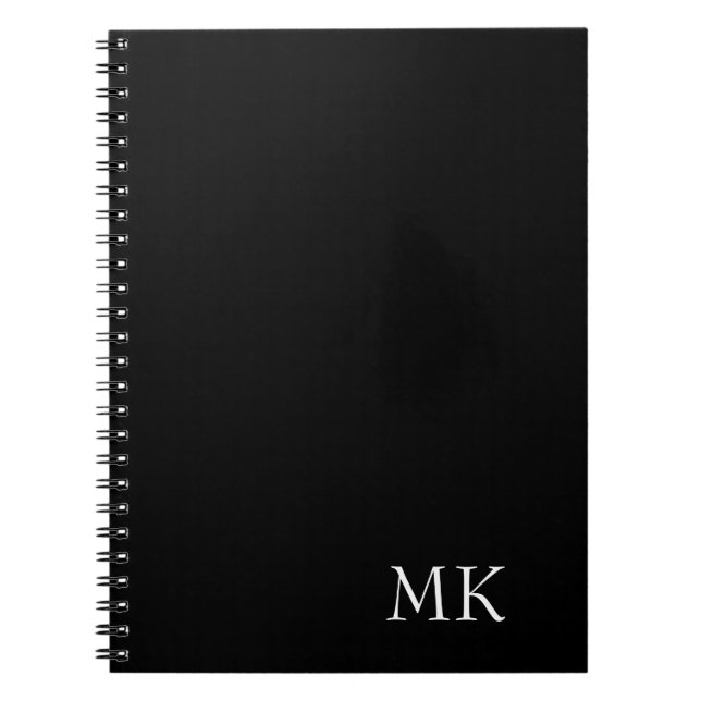 Caderno Espiral Monograma branco preto (Frente)