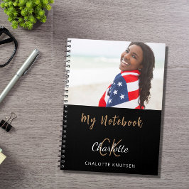 Caderno Espiral Monograma branco preto fotográfico