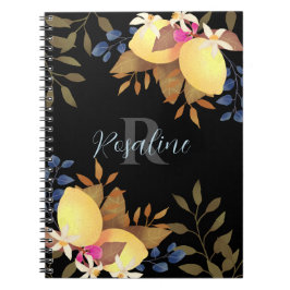 Caderno Espiral Monograma Chic Lemon Preto