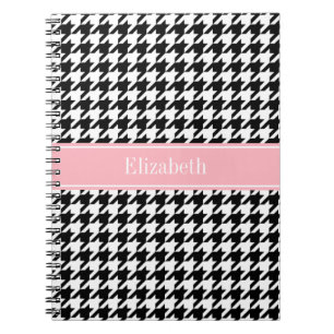 Caderno Espiral Monograma conhecido cor-de-rosa branco preto de
