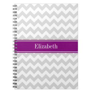 Caderno Espiral Monograma conhecido roxo de Chevron do Lt branco