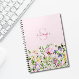 Caderno Espiral Monograma cor-de-rosa