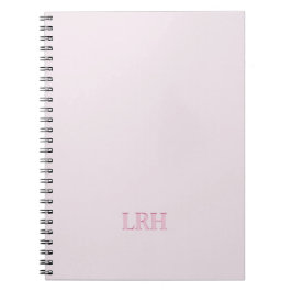 Caderno Espiral Monograma Cor-de-Rosa Mínimo Moderno