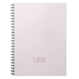Caderno Espiral Monograma Cor-de-Rosa Mínimo Moderno