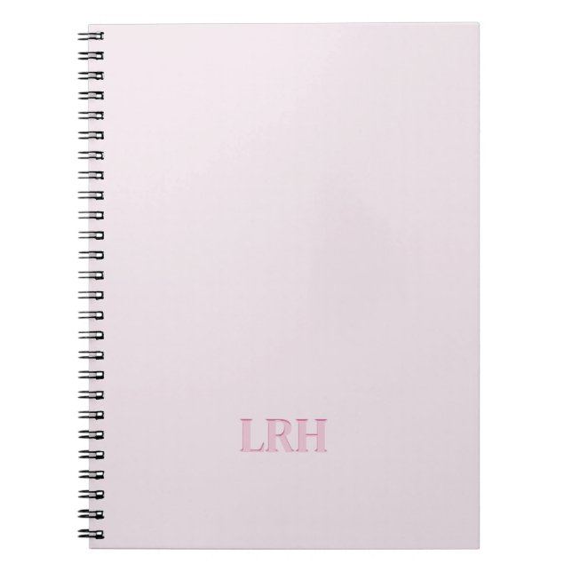 Caderno Espiral Monograma Cor-de-Rosa Mínimo Moderno (Frente)