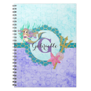 Caderno Espiral Monograma Cujo Sereto e Aquarela Puro