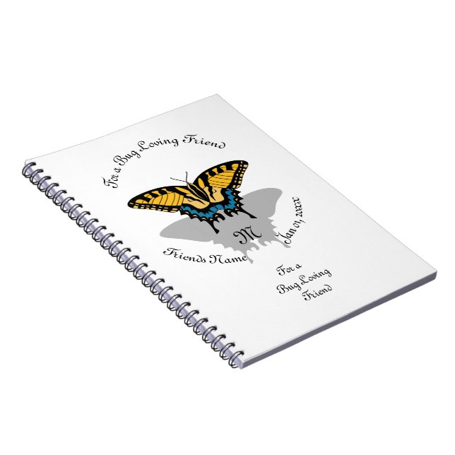 Caderno Espiral Monograma da Borboleta (Lado Direito)