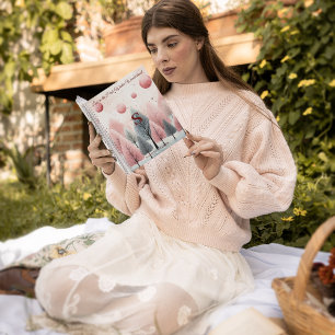 Caderno Espiral Monograma da Floresta de inverno Rosa Minimizada