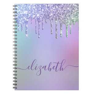 Caderno Espiral Monograma da Largura do Arco-Íris