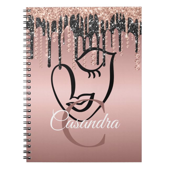 Caderno Espiral Monograma das Abstratos das unidades de brilho Dou (Frente)