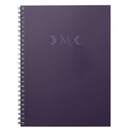Caderno Espiral Monograma das luas violetas empoeiradas