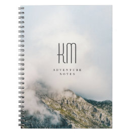 Caderno Espiral Monograma de Aventura na Montanha Moderna (para ho
