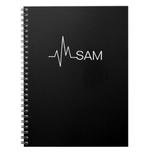 Caderno Espiral Monograma de batimento cardíaco para médicos e e