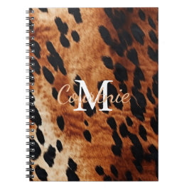 Caderno Espiral Monograma de Cowhide Brown