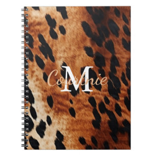 Caderno Espiral Monograma de Cowhide Brown