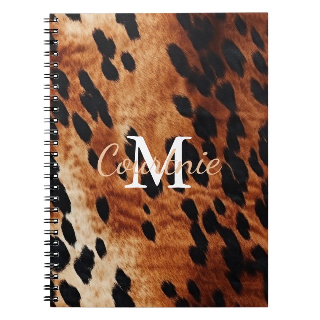 Caderno Espiral Monograma de Cowhide Brown (Frente)