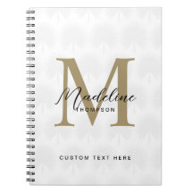 Monograma de Folha de Anahaw em Ouro Marfim Minima