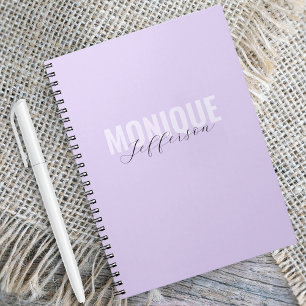 Caderno Espiral Monograma de Lavanda Lilática de Letras e Digitali