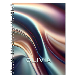 Caderno Espiral Monograma de manchas metálicas de ouro cúbico