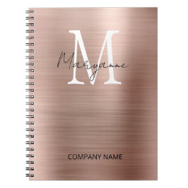 Caderno Espiral Monograma de Negócios Moderno Rosa