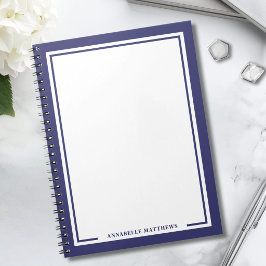 Caderno Espiral Monograma de Nome Azul Marinho