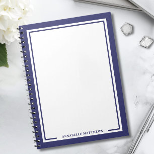 Caderno Espiral Monograma de Nome Azul Marinho