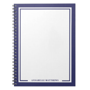Caderno Espiral Monograma de Nome Azul Marinho