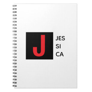 Caderno Espiral Monograma de Nome Profissional Simples Elegante Mo