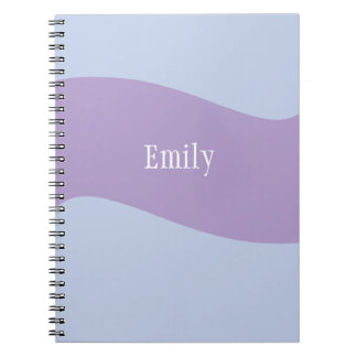 Caderno Espiral Monograma de Nome Retro Negrito Azul Roxo
