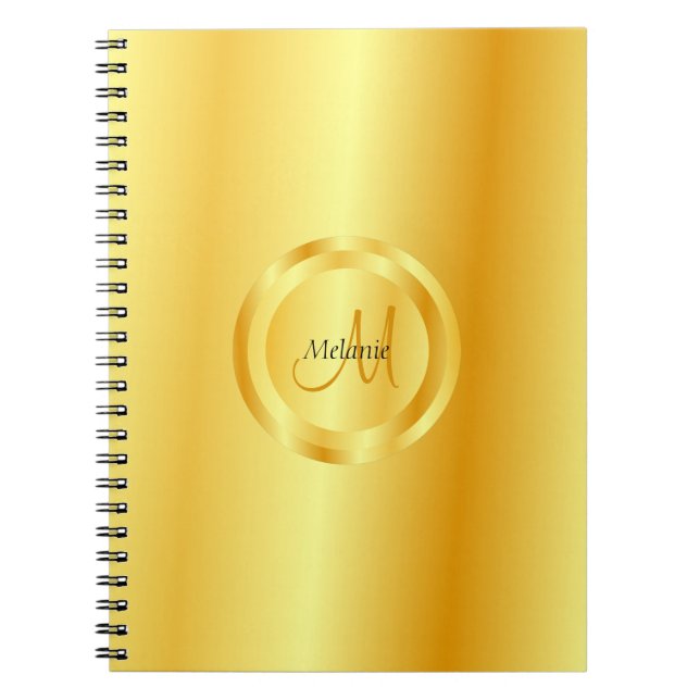 Caderno Espiral Monograma de tendências do Modelo Moderno Elegante (Frente)