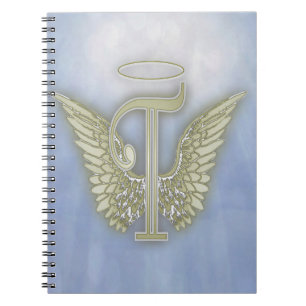 Caderno Espiral Monograma do anjo da letra T