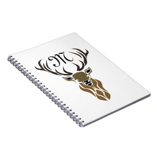 Caderno Espiral Monograma do Red Stag Tribal