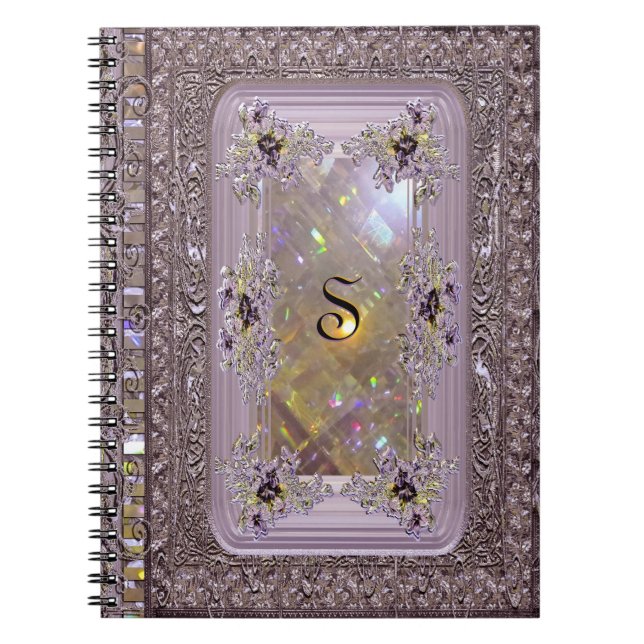 Caderno Espiral Monograma do Victorian do Lilac de Vanfleet (Frente)