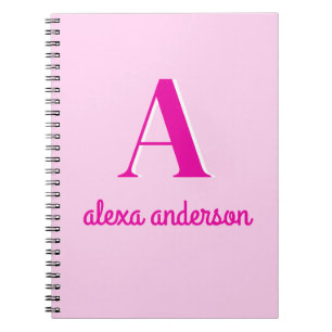 Caderno Espiral Monograma Dolly Retro Rosa Quente
