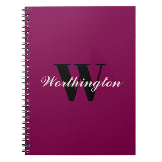Caderno Espiral Monograma e Nome de Menina rosa cereja vermelho