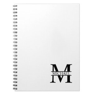 Caderno Espiral Monograma e Nome Personalizados