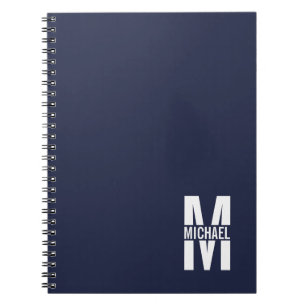Caderno Espiral Monograma e Nome Personalizados Pretos